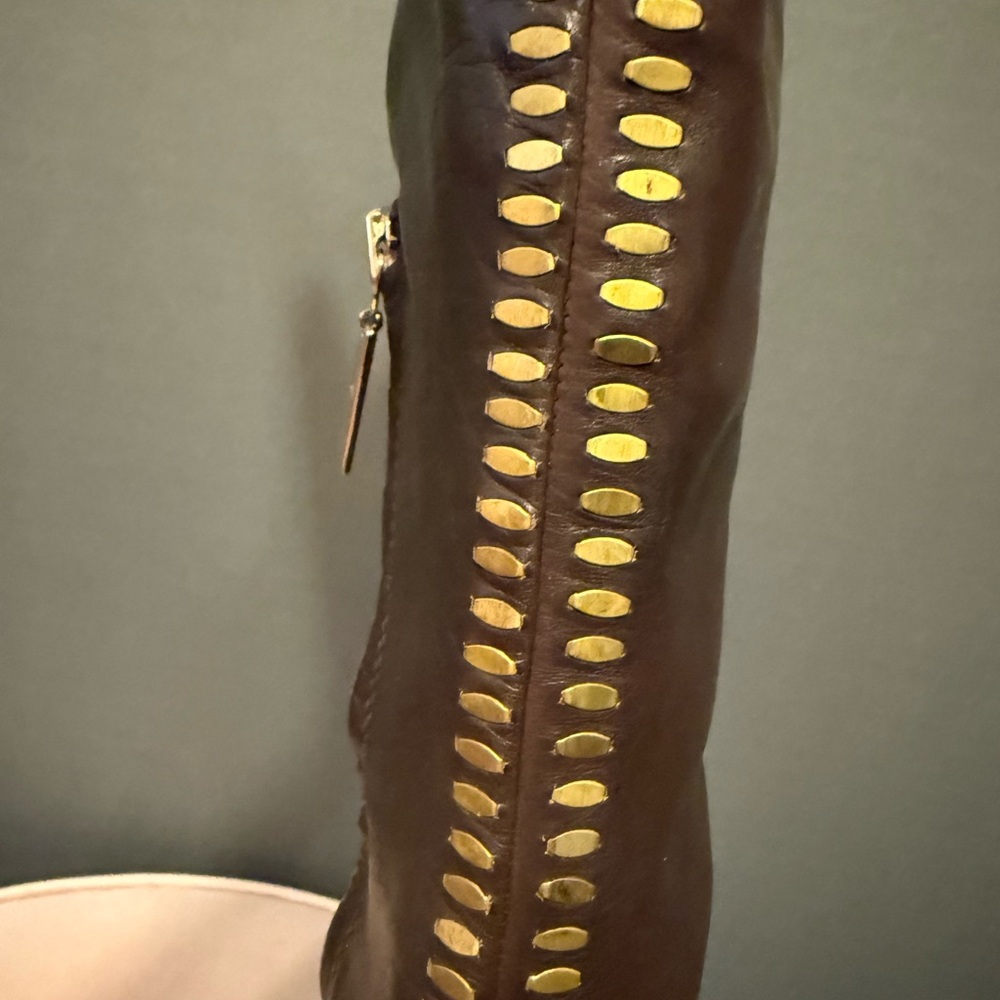 L.A.M.B. Dark Brown Leather Over the Knee Boots size 7.5 - Picture 5 of 9
